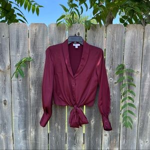 Topshop Button Up Satin Shirt